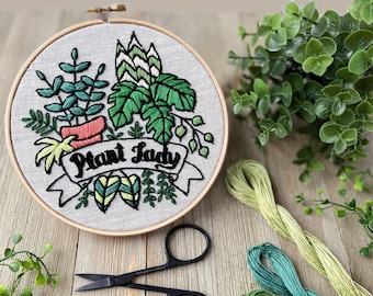 Plant Lady Embroidery Kit: DIY Craft Kit For Adults - Perfect Mother's Day Gift for Plant Mom!