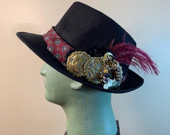 Embellished Fedora Hat: Jazz Age 1920s Flapper Style