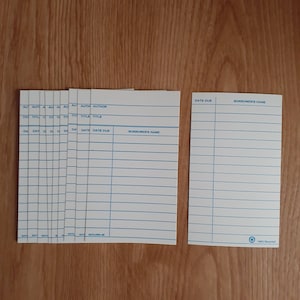 Blank library cards