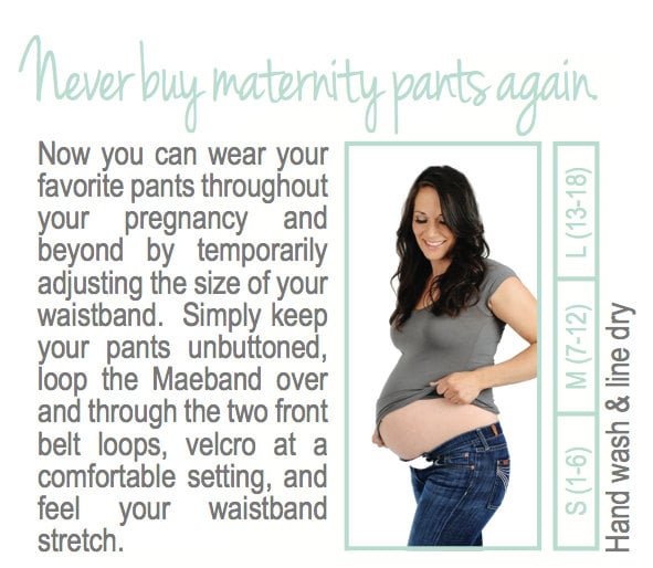 Maeband Maternity Belly Band | Waistband Pants Extender Belt | Adjustable Stretch & Support for Pregnancy & Postpartum Stages