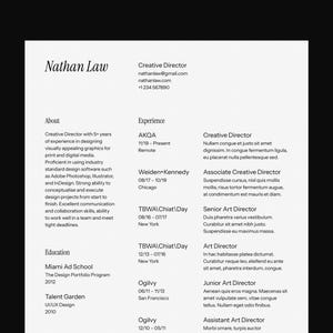 Resume Template for Google Docs, Word, Pages / Modern, Professional, Minimal, Clean, Beautifully Designed, Executive CV