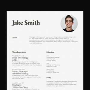 Resume Template for Google Docs, Word, Pages / Modern, Professional, Minimal, Clean, Beautifully Designed, Executive CV