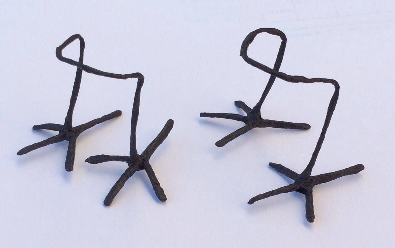 Wire armature birds legs 2 pair covered with black tape