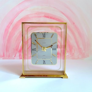 Vintage table clock brass, by Kienzle Germany