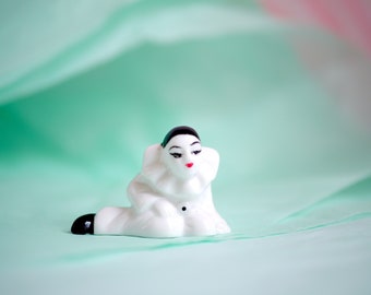 Mini Harlekin Figur, Vintage Pierrot Joker