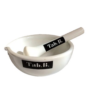 MORTAR and PESTLE set extra large, Apothecary stoneware tools