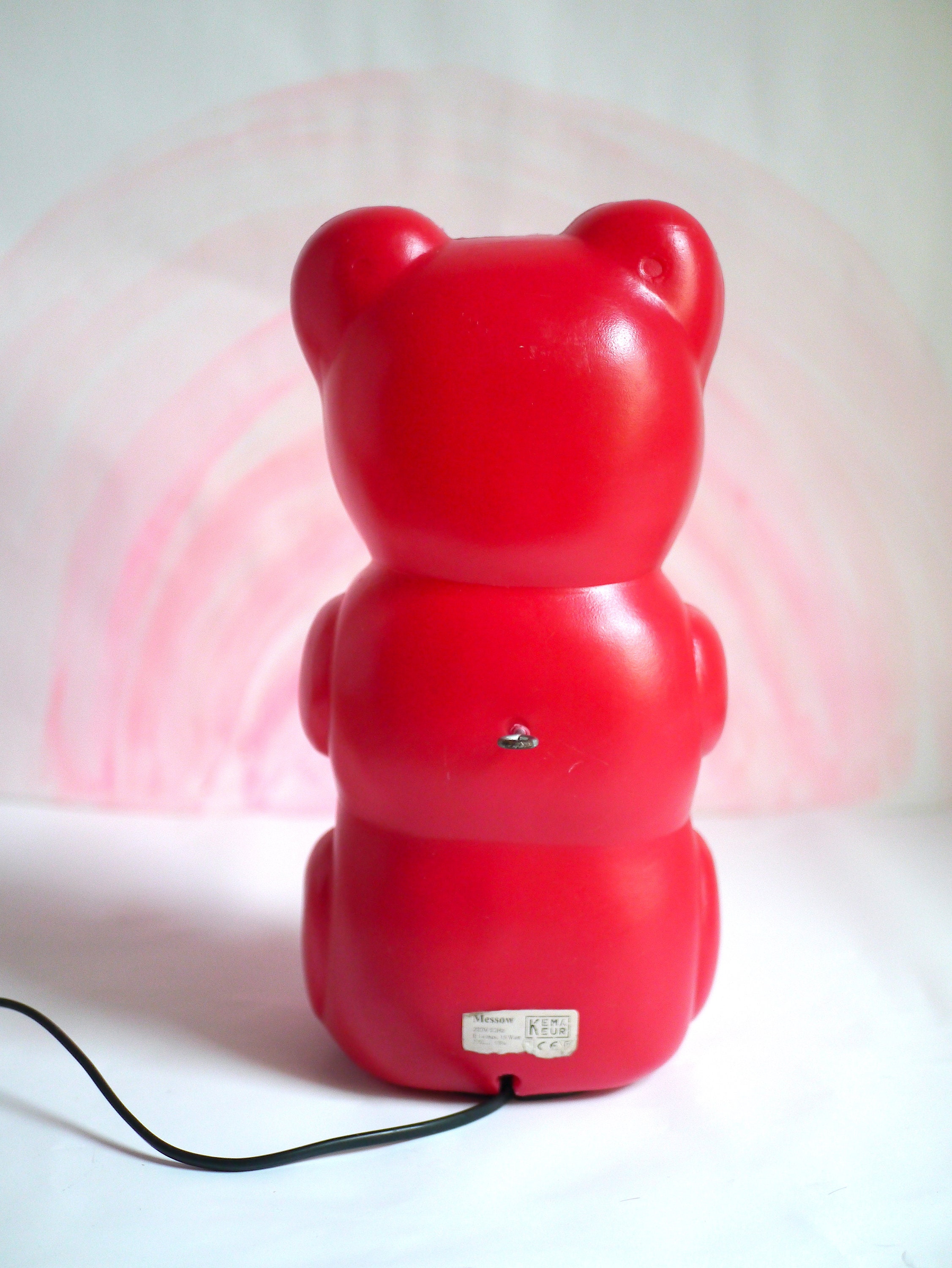 Gummy Bear Lamp Red / Vintage 90s Plastic Night Lamp -  Israel