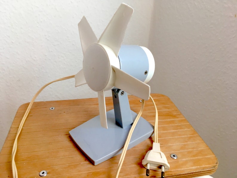 Vintage Fan Desk Mid Century Small Grey And White Table Made In Germany Ref 1057