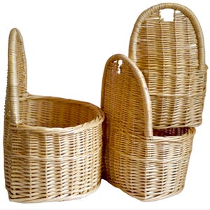 Wicker Pflanzgefäß, Set mit drei nisten Rattan Wandkörben