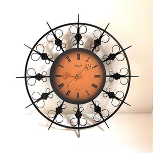70s Wall Clock - Wrough7 iron Wall clock WEIMAR DDR Germany