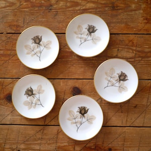 Floral ceramic coasters from Rosenthal Germany , set of 5 plates