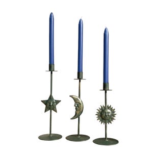 Candelabro Sol, Luna y Estrella/Candelabro vintage Juego de tres
