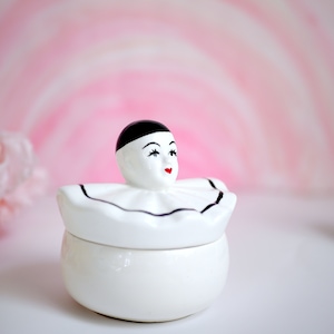 Portagioie vintage Pierrot, contenitore in ceramica