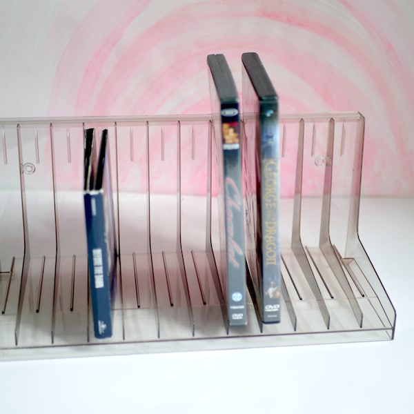 Transparent CD rack, plastic wall rack for CD's / DVD’s