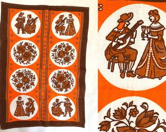 Time-Traveler's Delight: Vintage Renaissance-Inspired DDR Dish/Tea Towel from the '70s