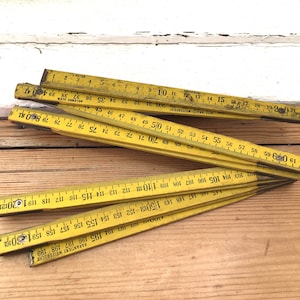 Righello pieghevole in legno RULER vintage dalla Germania