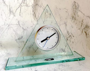 Stunning 80s Seiko Postmodern Memphis Age Pyramid Desk Clock