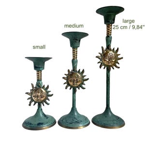 Vintage Kerzenständer, Sonnenkraft Bronze Messing