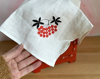 VIntage bestickte Serviette, feine Handarbeit