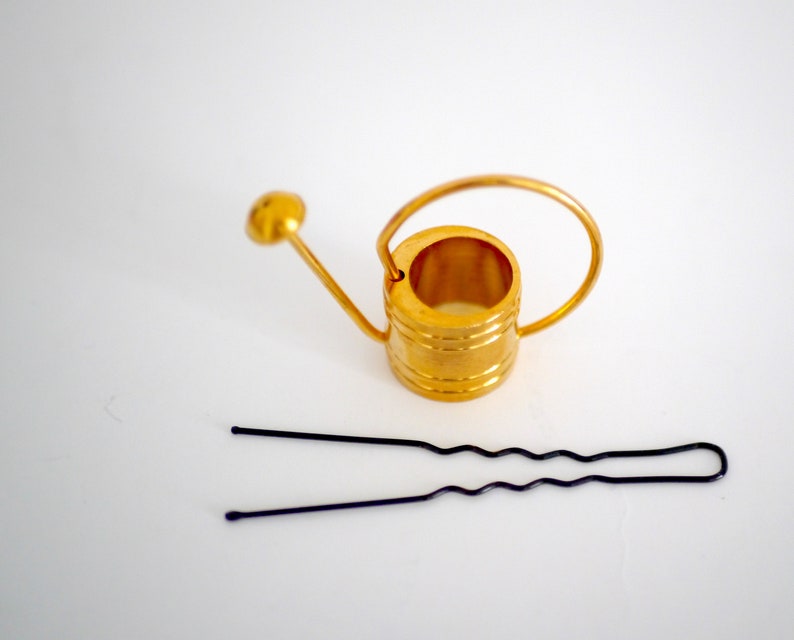 Miniature goldplated WATERING CAN / real gilded mini watering Etsy