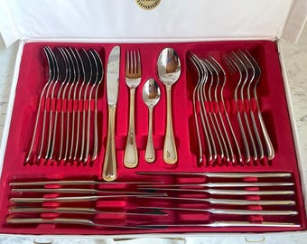 Vintage SBS Solingen Gilded Cutlery Set, 12-person Dinnerware - Etsy