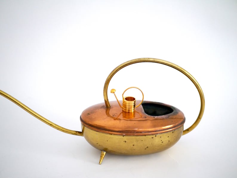 Miniature goldplated WATERING CAN / real gilded mini watering Etsy