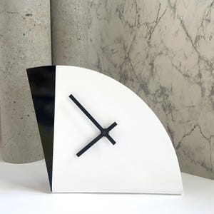 Rare 80s Postmodern Minimalist Desk Clock | Black & White Geometric ...