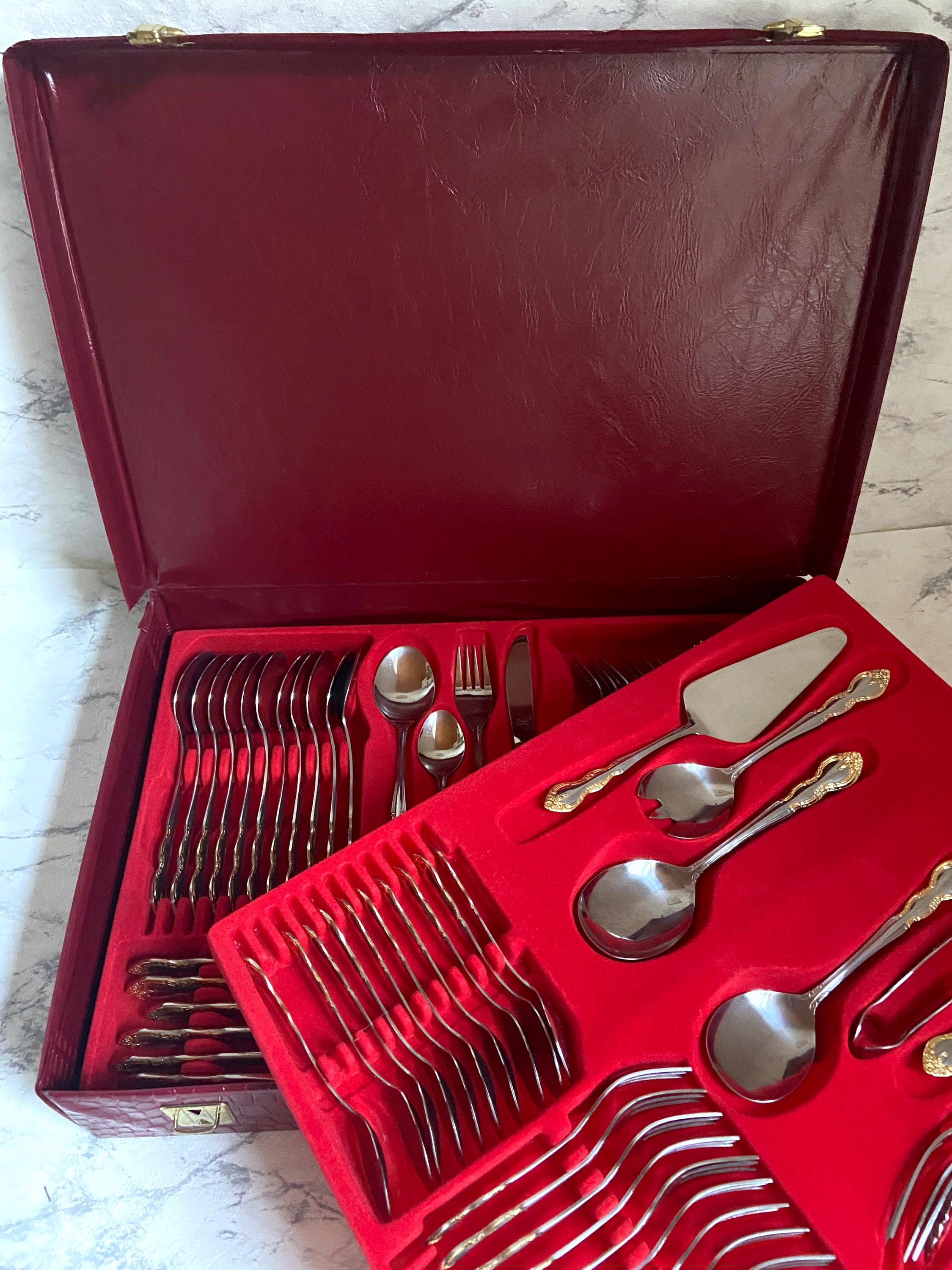 Vintage Nivella Solingen Cutlery Set, Gilded Rococo Style, 70