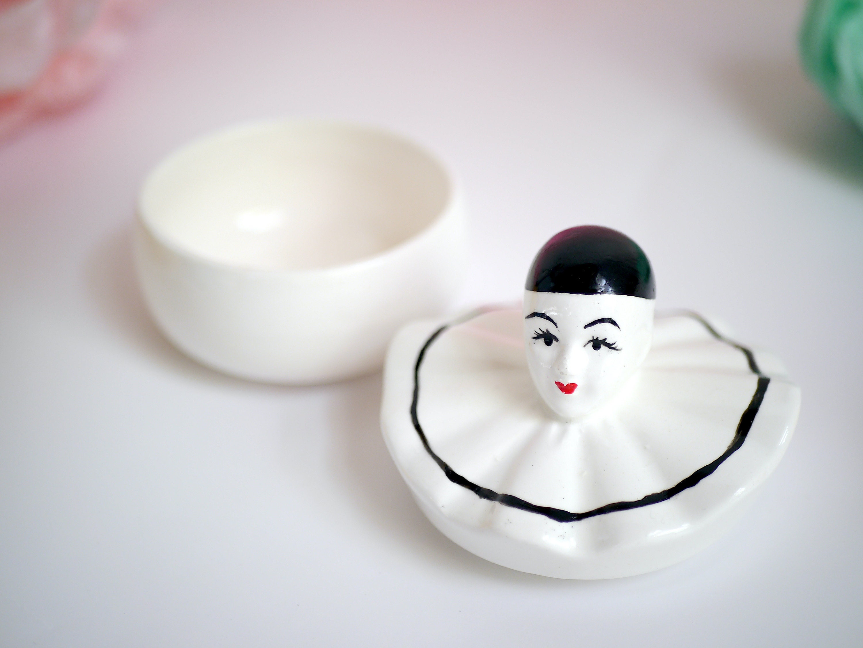 Boîte à Bijoux Vintage Pierrot - Décoration Rétro Mélancolique, Neuf Sans Emballage