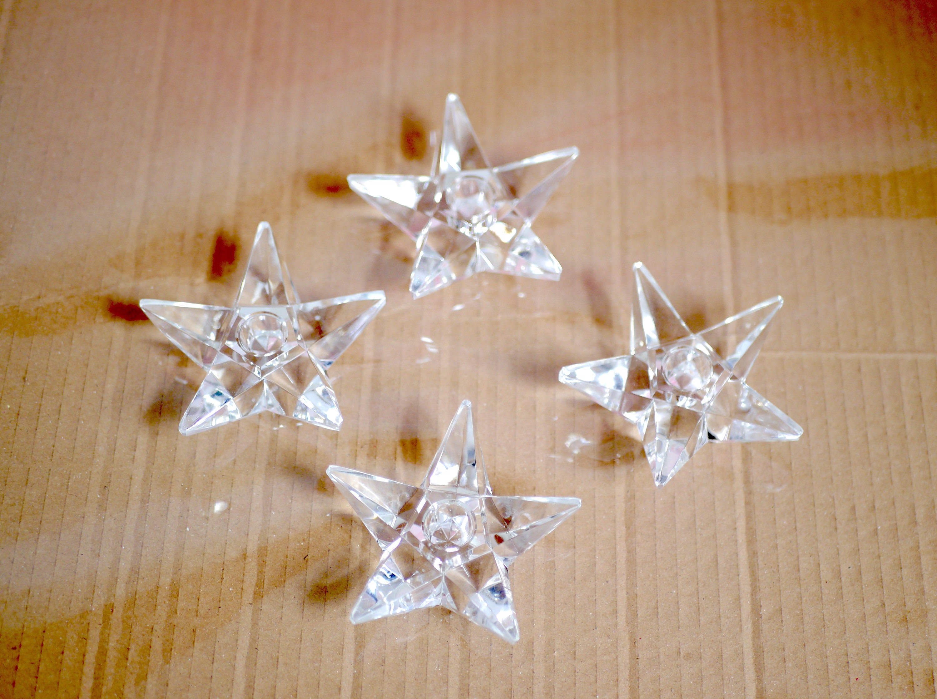 Star shaped candle holders crystal glass star candlelight Etsy