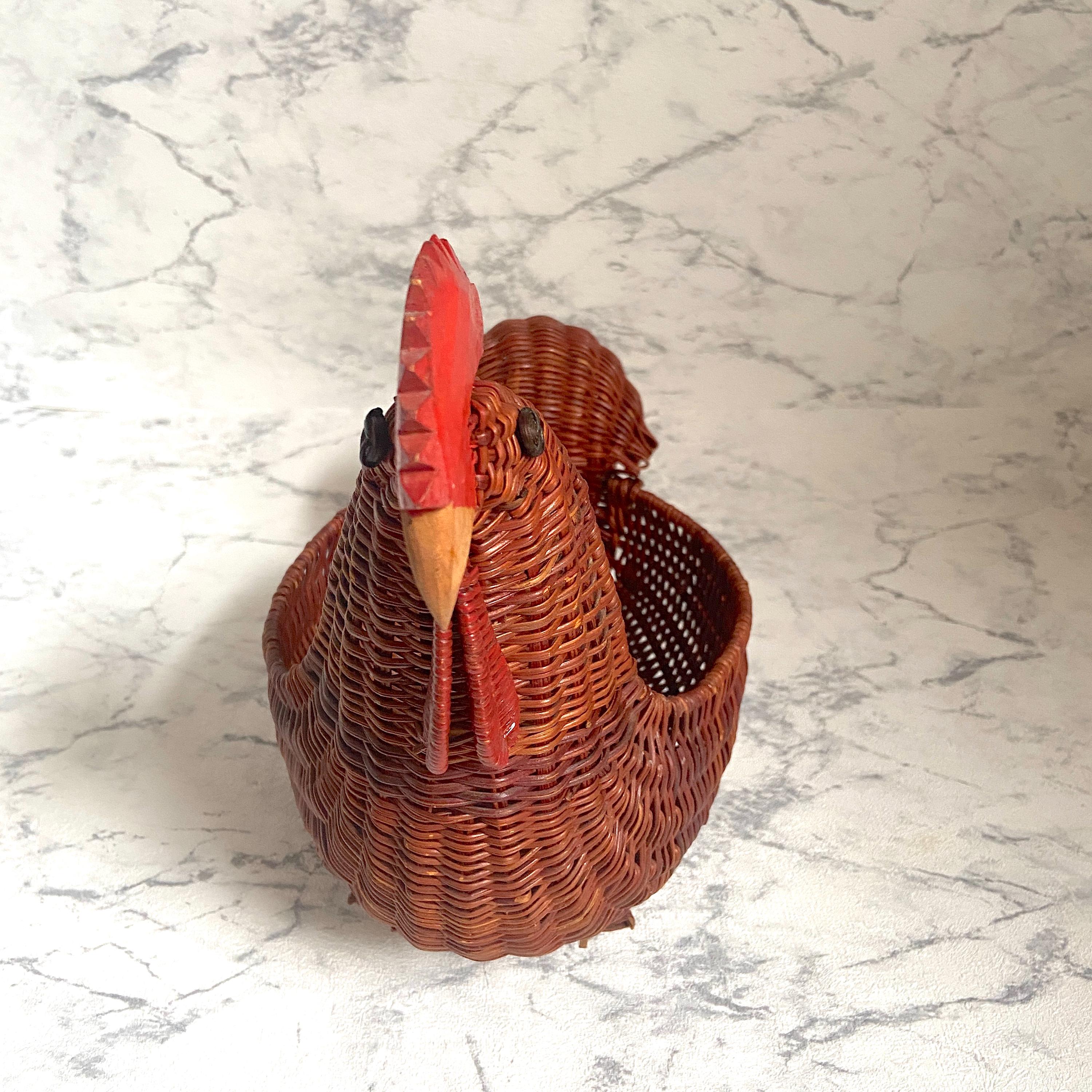 Eierkorb In Hühnerform – Metallkorb Mit Griff, Ca. 29,2 Cm Hoch, Für Eier, Obst Oder Deko