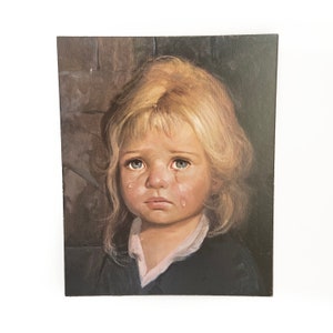 Weinende blond Mädchenkunst: Entdecken Sie Bragolin&#39;s Vintage Masterpiece Reproduktion auf Holz