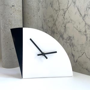 Rare 80s Postmodern Minimalist Desk Clock | Black & White Geometric ...