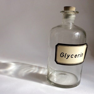Apothekerglas FLASCHE extra groß mit Vintage Label