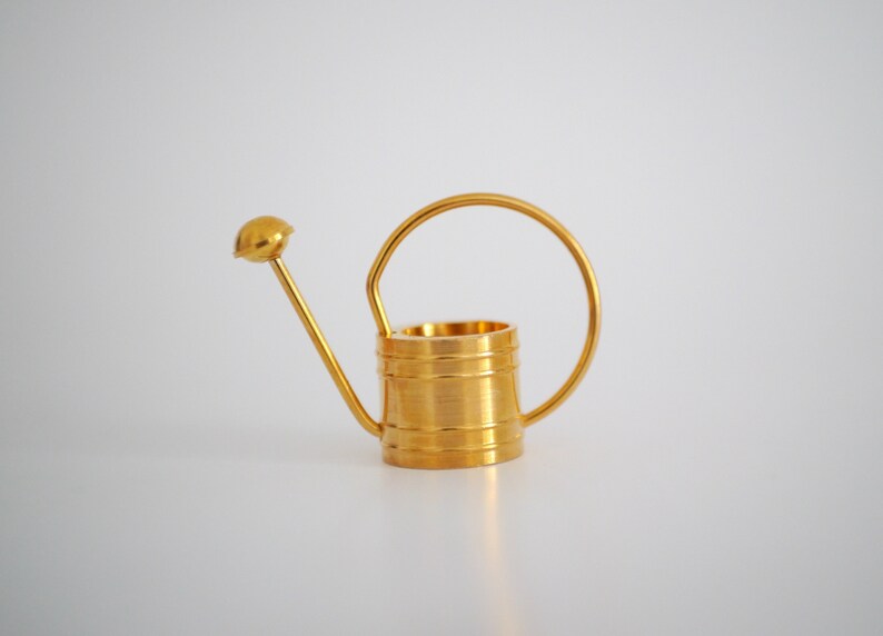 Miniature goldplated WATERING CAN / real gilded mini watering Etsy