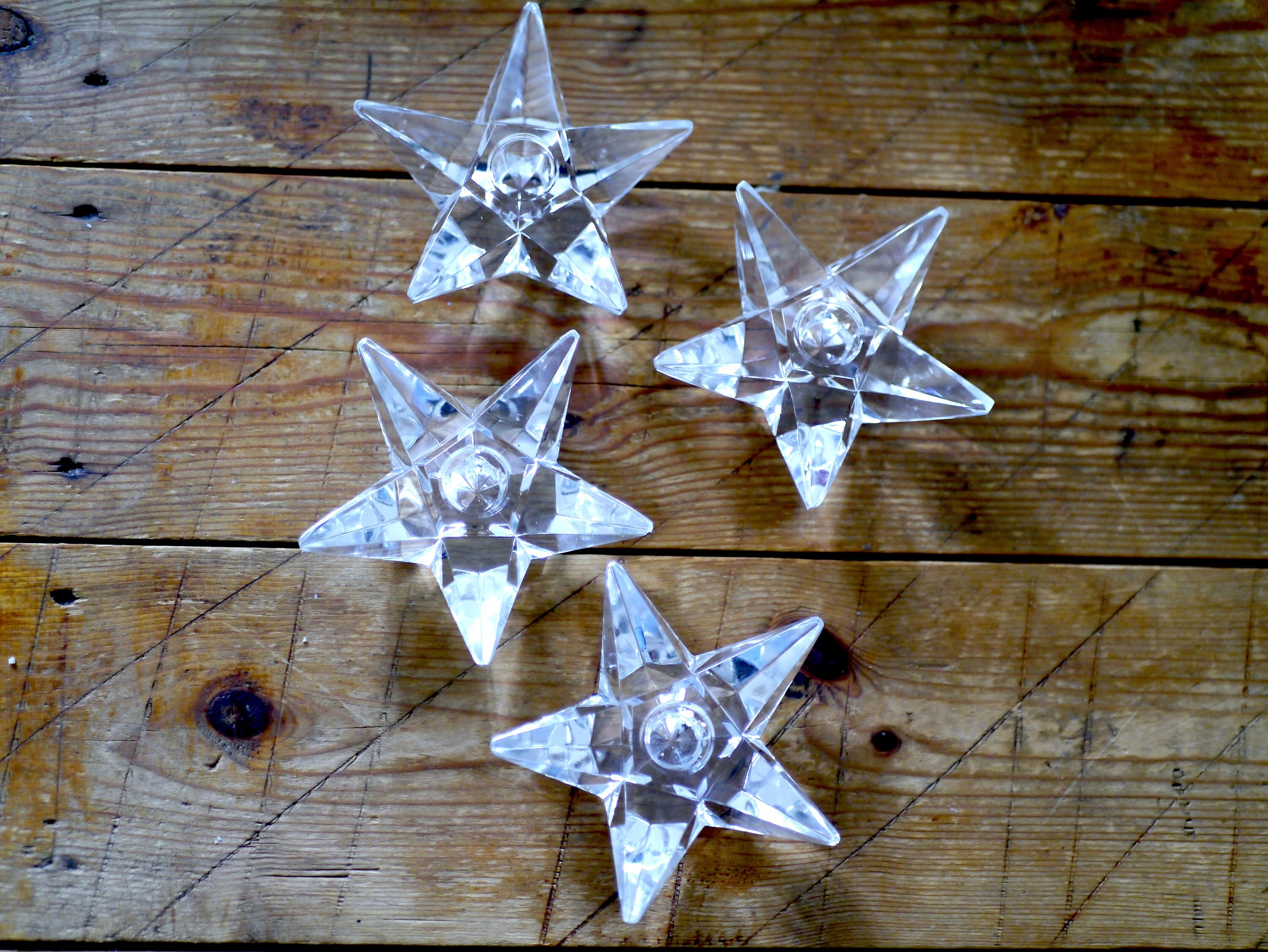 Star shaped candle holders crystal glass star candlelight Etsy