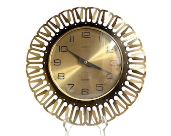 Vintage 50s 60s Plastic Metal Banjo Wall Clock Mid Century Modern