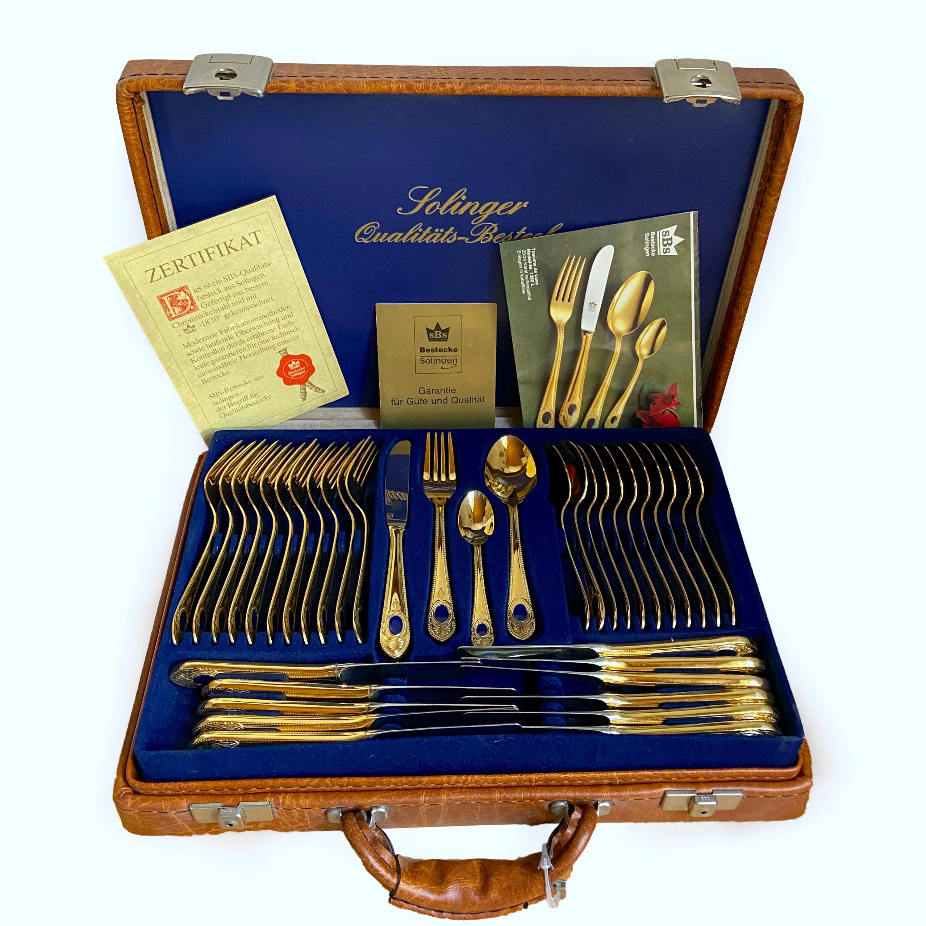 ドイツ　ゾーリンゲン カトラリー セット 70本　SBS社　23/24金 SBS カトラリー ウィーン 70本 23/24金 数回使用 長期保管品 ドイツ