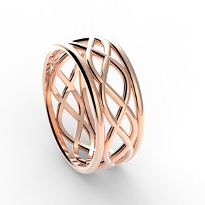 Delicate Celtic Women Wedding Ring | 14K Rose Gold Dainty Celtic wedding band