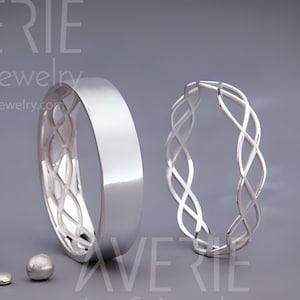 His and Hers Celtic Wedding Band Set | White Gold Eternity Wedding Ring Set | Celtic Wedding Band Set