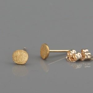 Solid 24K Gold Earrings Nuggets with frosted finish | Handmade Dainty Solid 24K Gold Nuggets Earrings | Solid Gold Stud Earrings