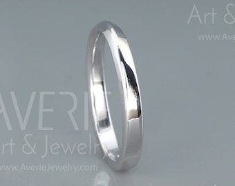 14k White Gold Knife Edge Women Wedding Ring | Handmade Solid 14K White Gold Wedding Ring in Knife Edge style |  2mm, 3mm, 4mm, 5mm