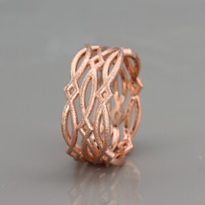 14K Rose Gold Eternity Wedding Ring | Handmade solid 14k rose gold eternity wedding band | Hers Wedding Ring