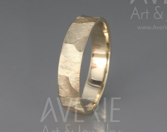 Men's wedding Band | 14K Gold Men's Textured Wedding Ring | Handmade Wedding Men's Faceted/Textured Band |  | 3mm 4mm 5mm 6mm 7mm