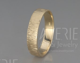 14k Gold Men's Wedding Band | Man Wedding ring | Promise Ring | Rings for Men | Hammered Men's Wedding band
