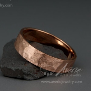 Statement Ring For Men | Rose Gold Men Wedding Band |  solid rose gold men wedding Ring with rough Faceted/Textured