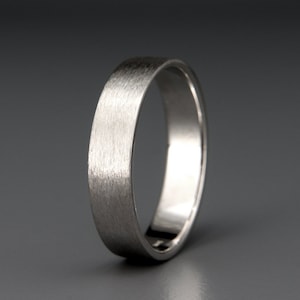 Men&#39;s wedding ring | Solid white gold | Handmade 14k solid gold rough brushed men wedding band | 3mm, 4mm, 5mm, 6mm, 7mm