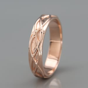 14k Rose Gold Delicate Celtic Wedding Ring | 14K Rose Gold Celtic wedding band
