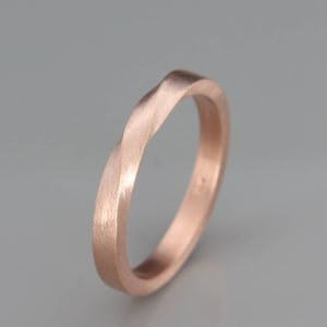 14k Rose Gold Mobius Women Wedding Ring | Handmade Solid 14K Rose Wedding Ring in Mobius style |  2mm, 3mm, 4mm, 5mm