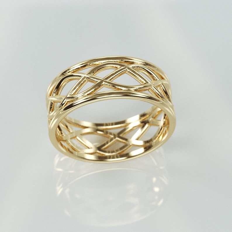 Marimor Jewelry Women's Two-Tone 14k Gold Plated Stainless Steel Celtic Crystal Ring